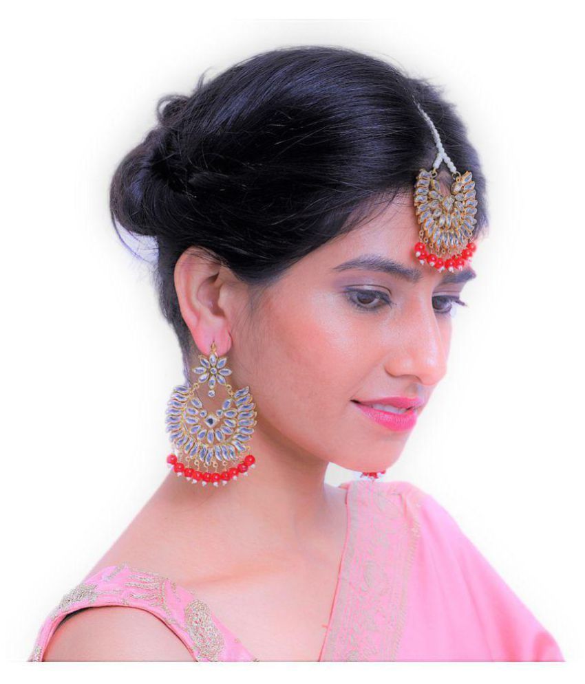 Darshini Designs party wear earrings and tika set for girls and women Buy Darshini Designs