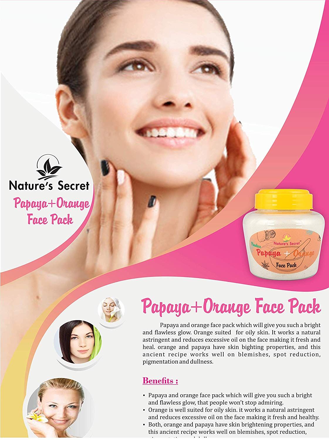 Nature's Secret Flawless papaya & Orange Face Face Pack 250 gm: Buy