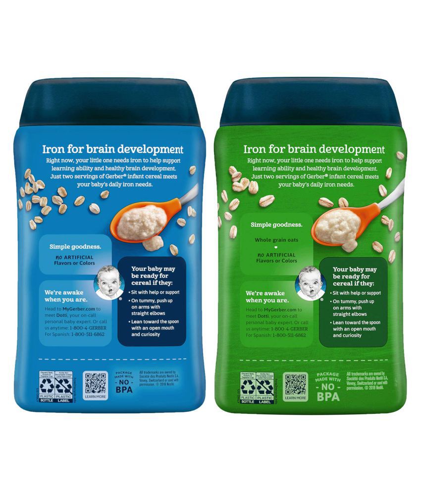 Gerber Oatmeal Cereal + Organic Oatmeal Cereal Infant Cereal for 6