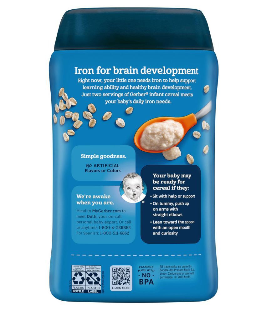 Gerber Oatmeal Infant Cereal for Under 6 Months ( 227 gm ): Buy Gerber