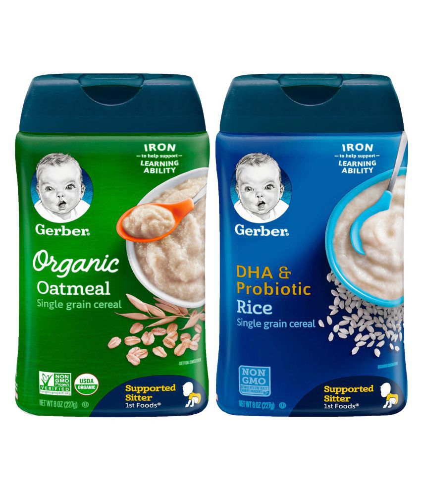 Gerber Organic Oatmeal + Rice DHA Infant Cereal for 6 Months + ( 600 gm