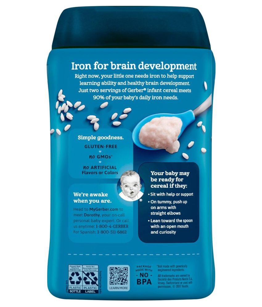 Gerber Rice Infant Cereal for Under 6 Months ( 1362 gm ) Pack of 6: Buy