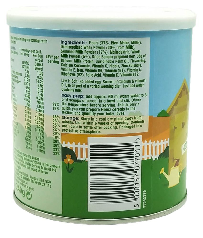 heinz banana porridge 7 months