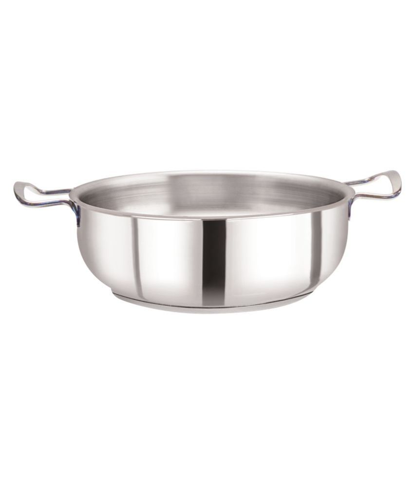 Macclite Stainless Steel Induction Base 22cm Deep Kadhai 2000 ML 1 Buy
