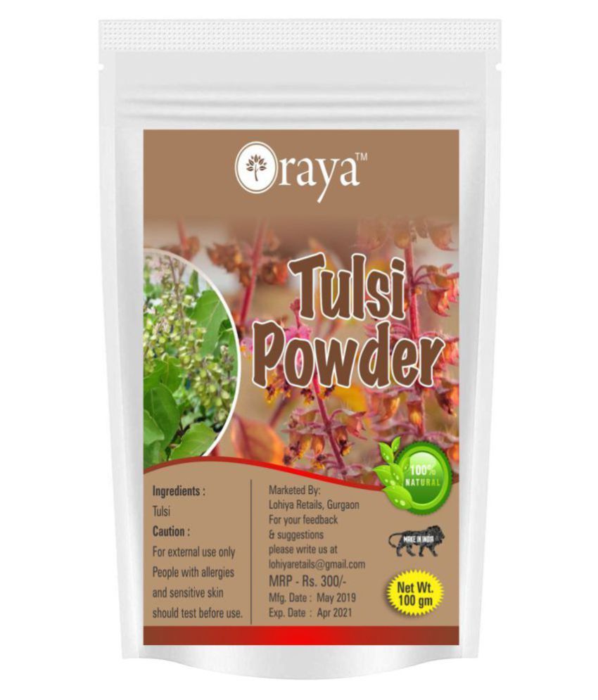     			ORAYA 100% Natural Tulsi Leaf Powder(100 gms) Face Pack 100 gm