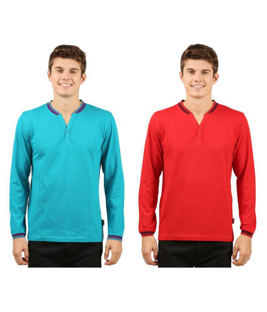     			Zebu - Red Cotton Regular Fit Men's T-Shirt ( Pack of 2 )