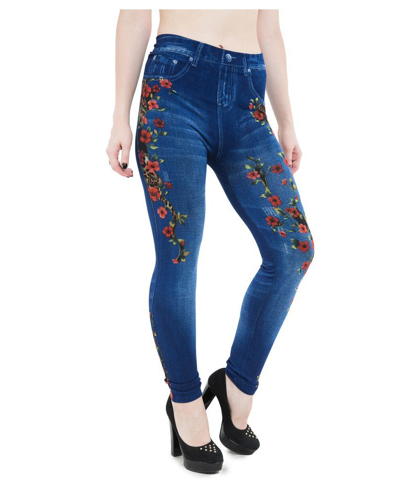 blue denim jeggings