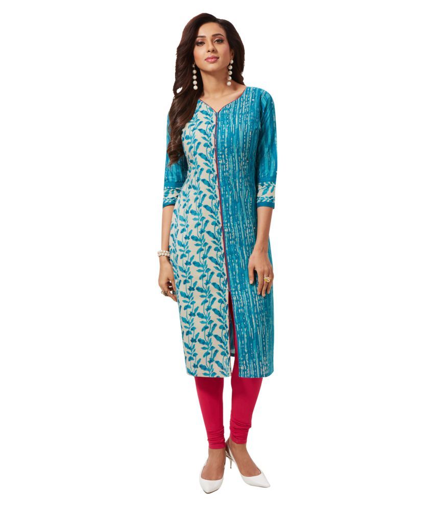 Jaipur Fabrics Blue Cotton Printed Unstitched Kurti Buy Jaipur