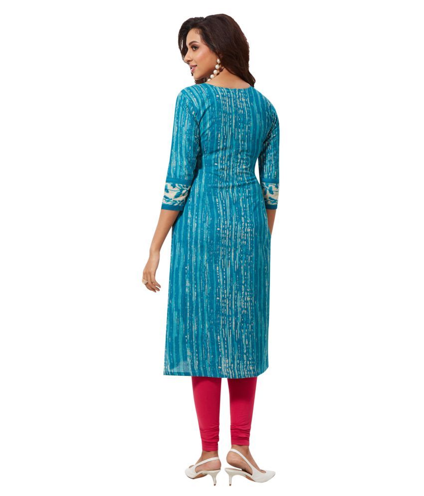 Jaipur Fabrics Blue Cotton Printed Unstitched Kurti Buy Jaipur