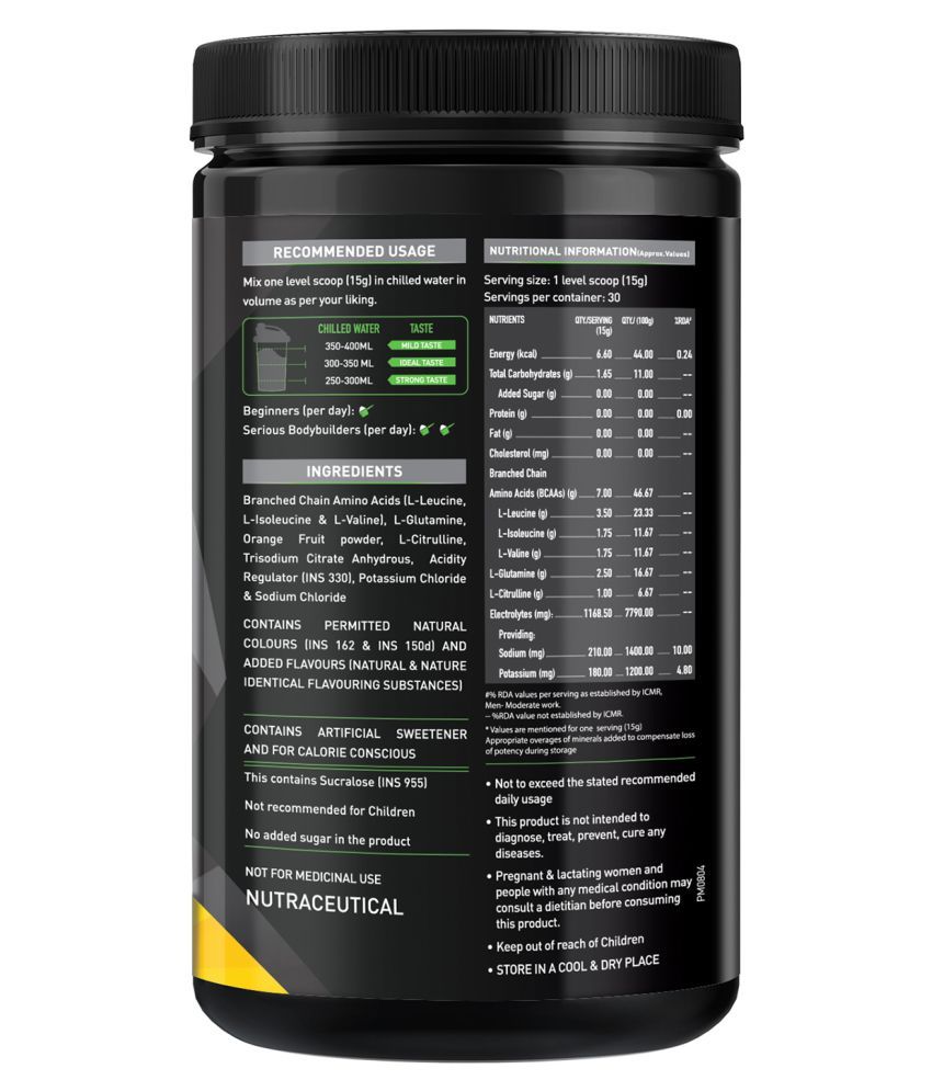 MuscleBlaze BCAA Pro, Powerful Intra Workout with 7g Vegan BCAAs, 2.50 ...