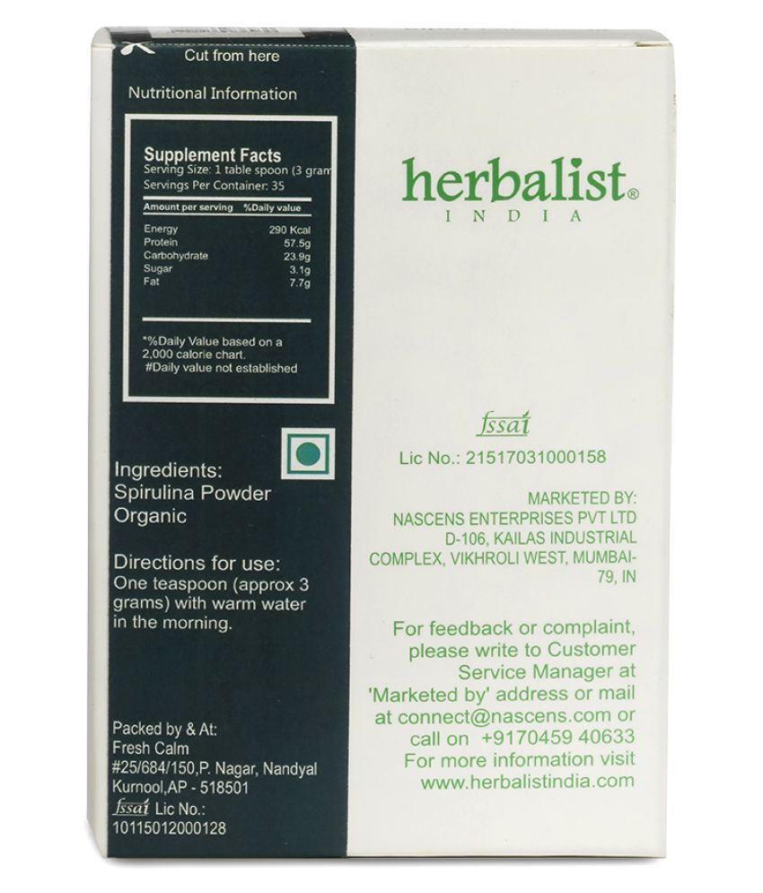 herbalist Spirulina powder Purest source of Spirulina 100 Organic