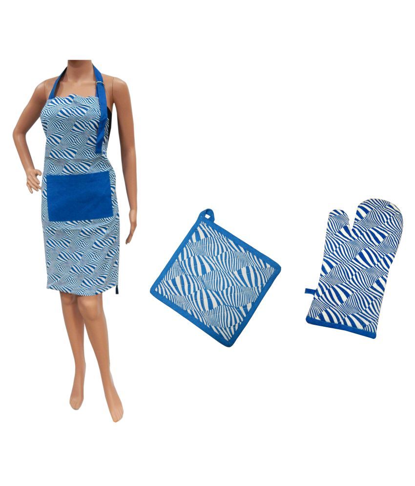 Set of Apron , Pot Holder & Hand Glove in Pack of 3 Buy Set of Apron
