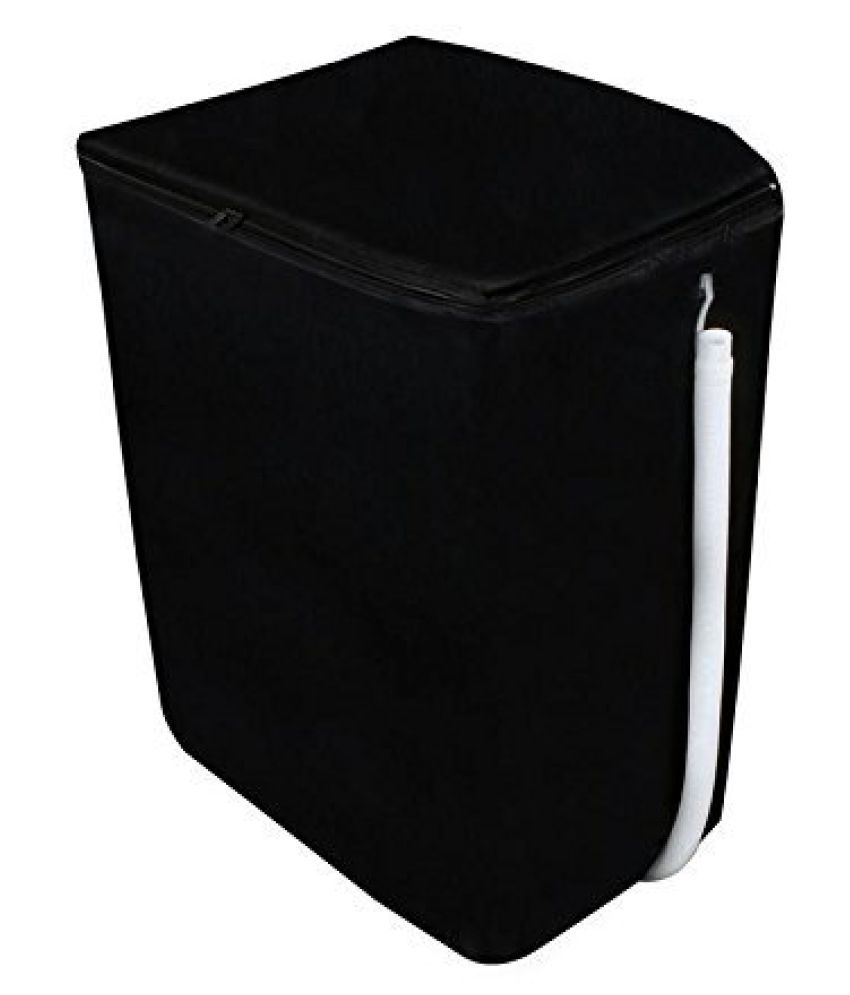     			Single Polyester Blend Black Washing Machine Cover for Universal 6 kg SemiAutomatic