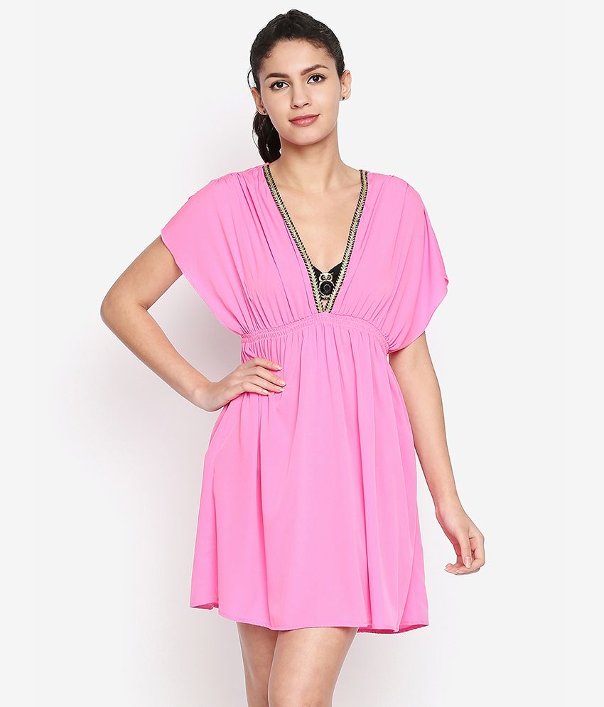 Buy Oxolloxo Polyester Pink Beach Dresses Online at Best Prices in