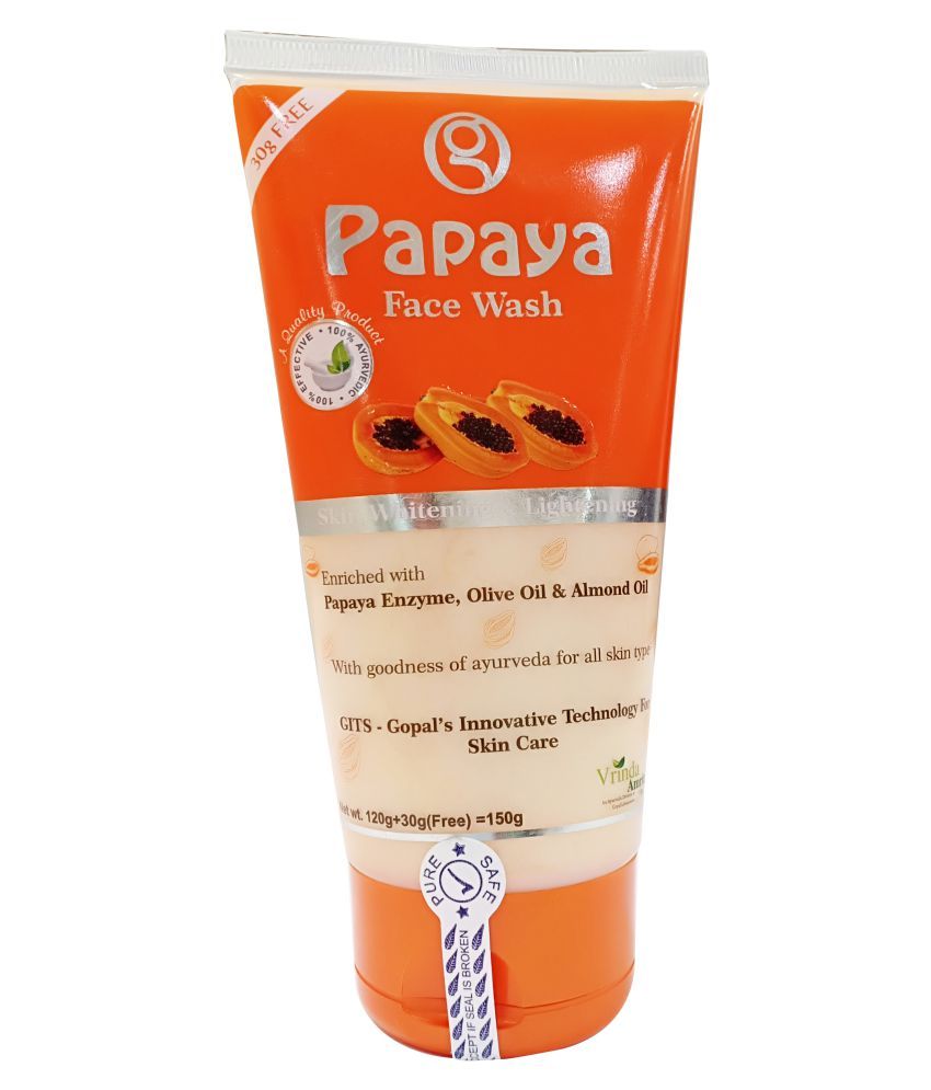 Vrinda Papaya Face Wash For Glowing Skin Natural Face Wash Natural Papaya Extract, Olive Oil