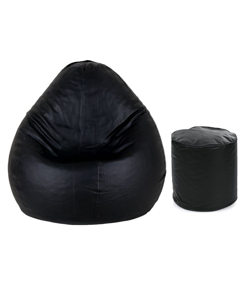 Gunj Large Teardrop amp; Footstool Combo Bean Bag Cover Black