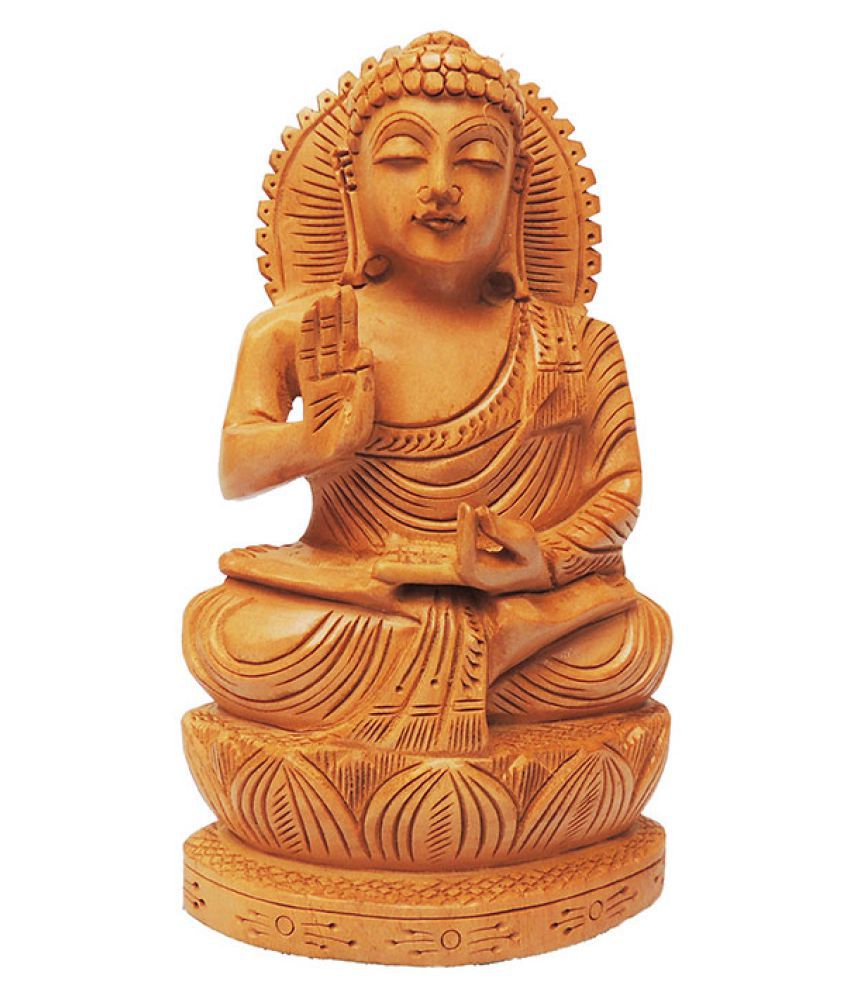 Krishna Handicrafts Mahaveer Wood Idol: Buy Krishna Handicrafts ...