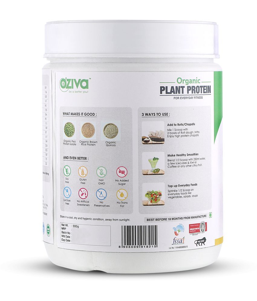 OZiva Organic Plant Protein 500 gm Powder Buy OZiva Organic Plant
