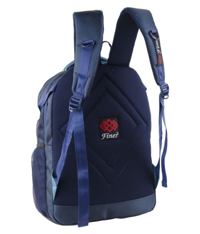 FINER Cyan & Navy Blue Backpack Buy FINER Cyan & Navy Blue Backpack