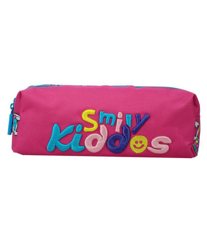     			Smily Kiddos | Smily Twin Zipper Pencil Pouch (pink) | Kids Pencil pouch | School Pencil pouch