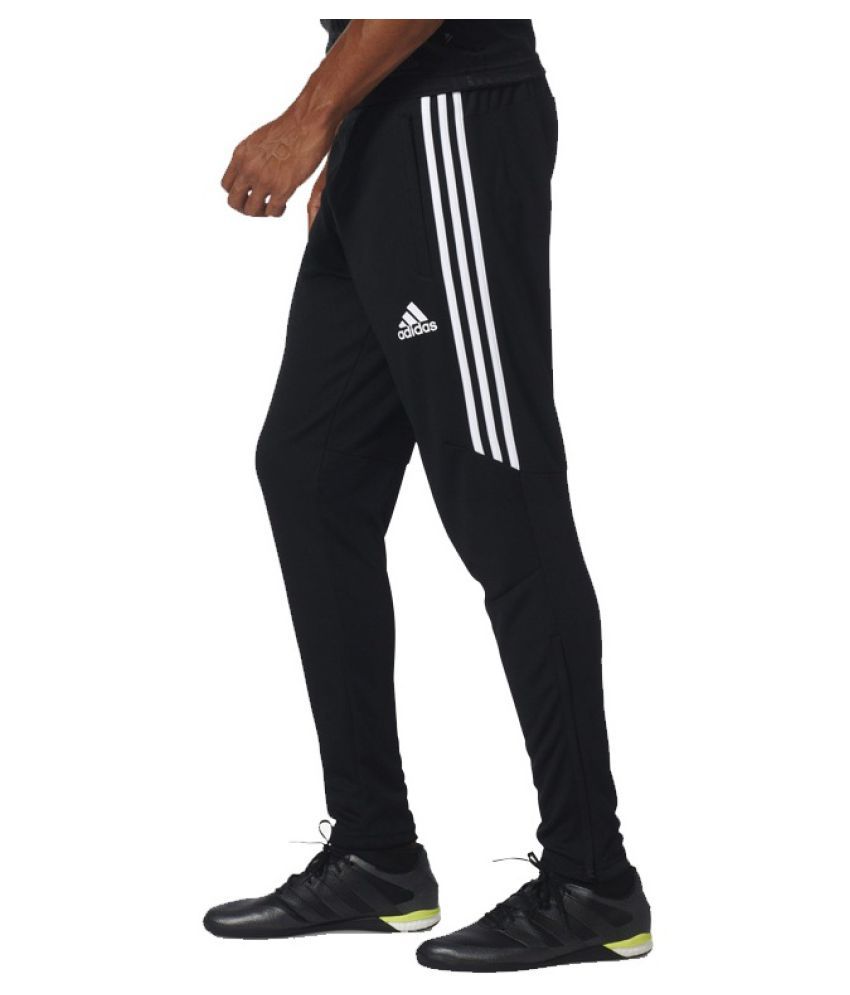 adidas black polyester lycra trackpants