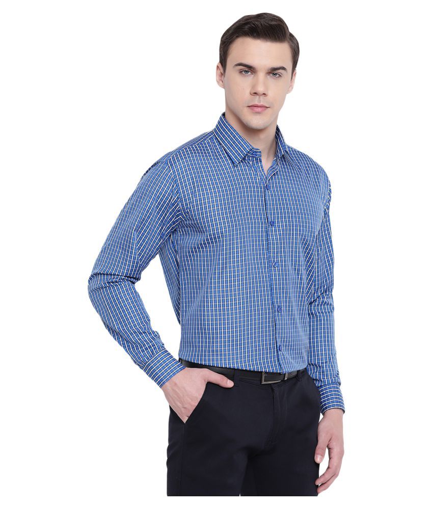 navy blue formal shirts for men