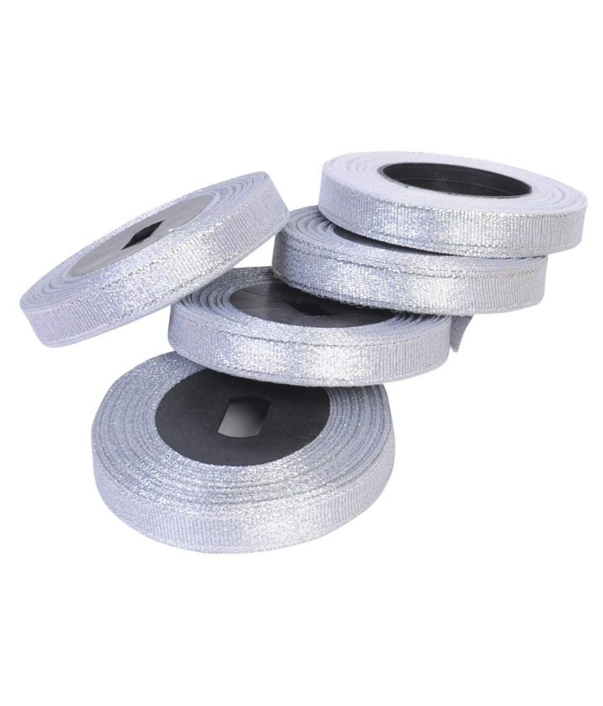     			100 MTS Tissue Satan Ribbon Silver 12 mm (1/2 inch) for Gift Wrapping, Suits & Dreses, Craft,Decoration etc