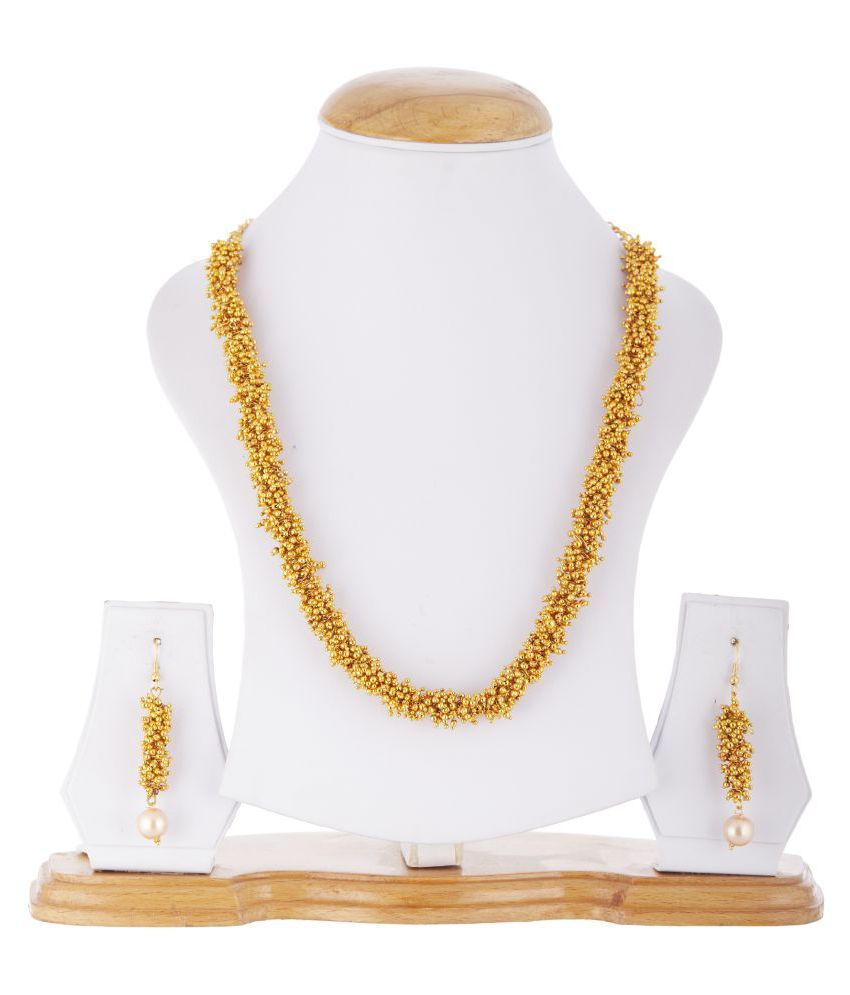     			Zeneme Alloy Golden Contemporary Contemporary/Fashion Gold Plated Necklaces Set