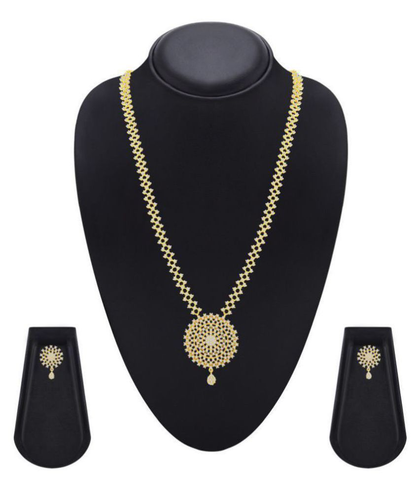 M J Fashion Jewellery Brass Golden Long Haram Traditional ...