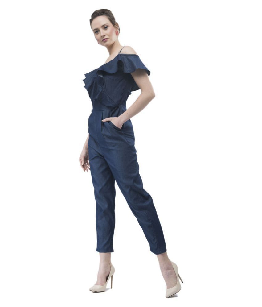 blue denim jumpsuit