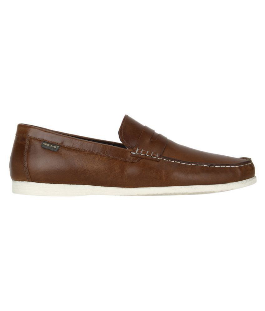redtape brown loafers