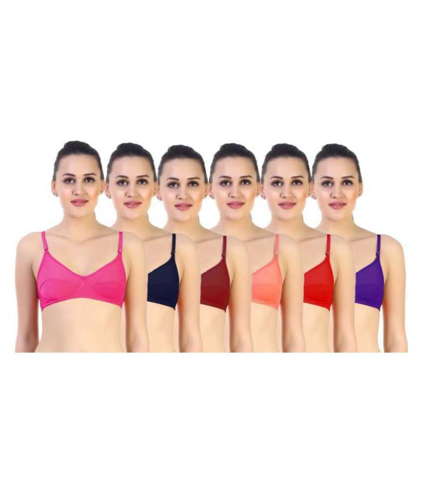     			Kiran Enterprises Cotton T-Shirt Bra - Multi Color