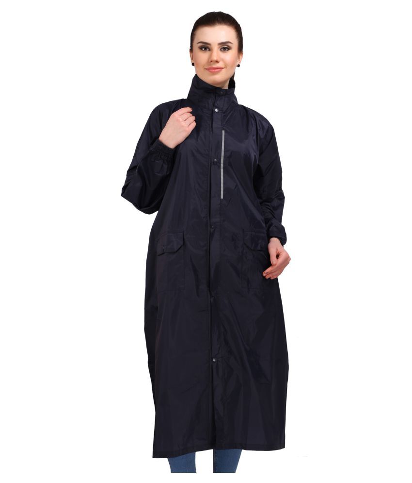     			Goodluck Nylon Long Raincoat - Navy