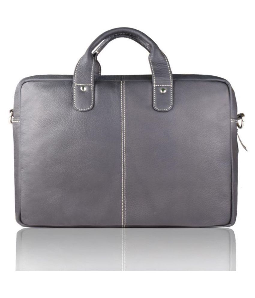 Leaderachi Black Leather Office Bag Buy Leaderachi Black Leather Office Bag Online at Low