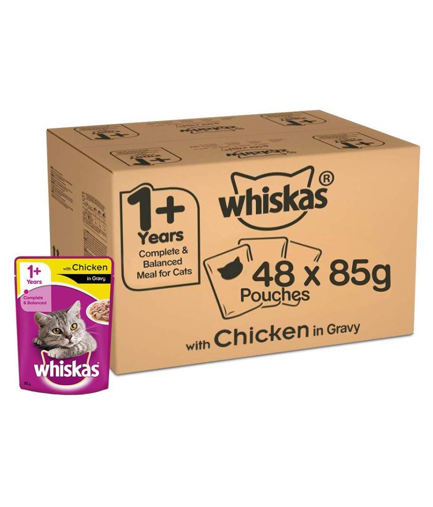 Whiskas Super Saver Pack, Adult Wet Cat Food (+1 Year) Chicken in Gravy