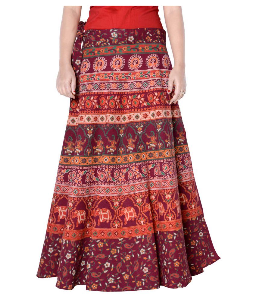     			Sttoffa Cotton Wrap Skirt - Maroon