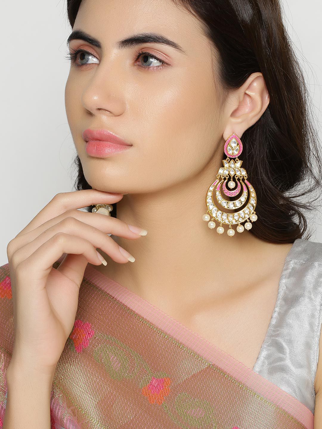 Tistabene Retails Floral Enamelled Chandbali Earring (ER-4853) - Buy ...