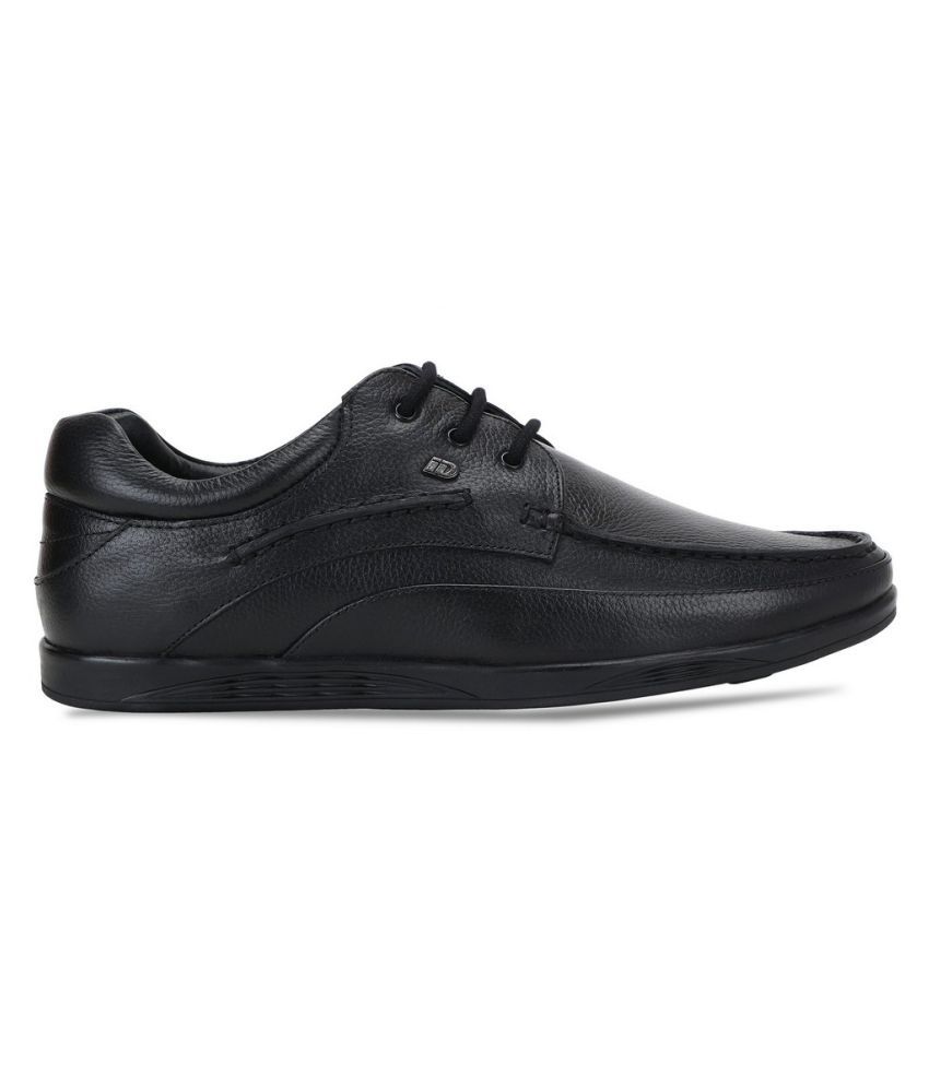 ID Genuine Leather Black Formal Shoes 