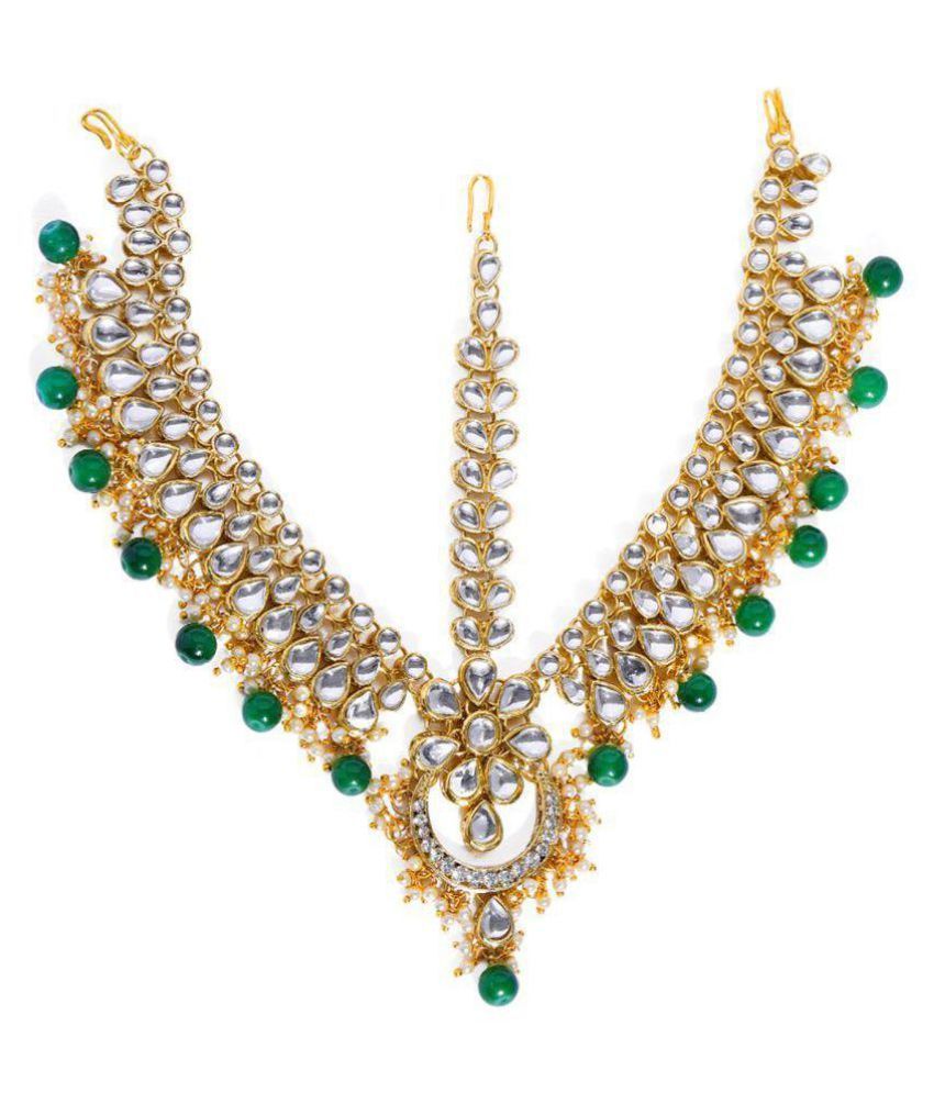 ZAVERI PEARLS Gold Tone Kundan & Beads Ethnic Bracelet For Women-ZPFK16643