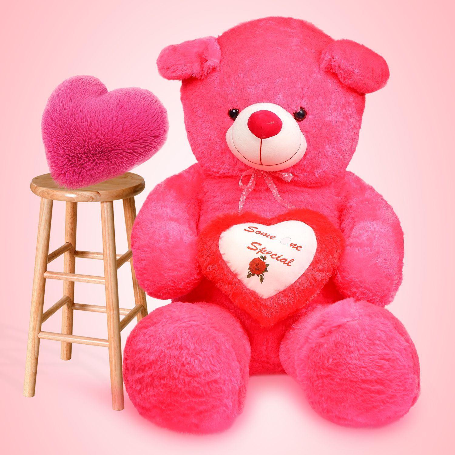 Aafreen Stuffed Teddy Bear For Kids Pink Height 140 Cm 4 5ft