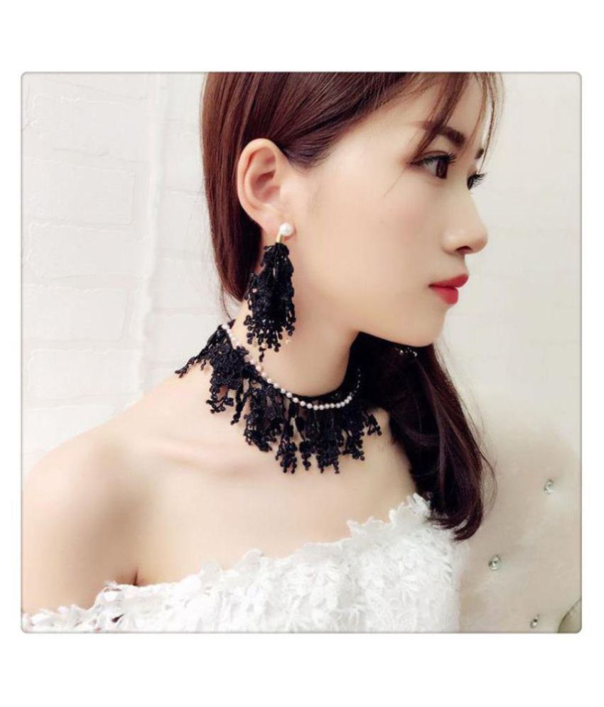 Korea Fashion Rhinestone Lace Flower Tassel Earrings Fashion Jewellery Buy Korea Fashion