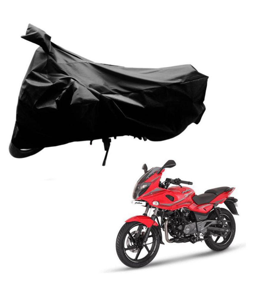     			AutoRetail Dust Proof Two Wheeler Polyster Cover for Bajaj Pulsar 220 F (Mirror Pocket, Black Color)