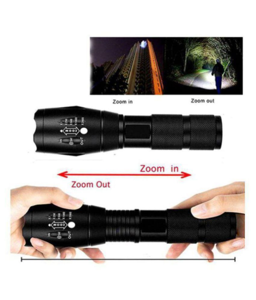     			Sachha 5W Flashlight Torch 5 modes Waterproof Cree Bright Zoom LED Torches - Pack of 1