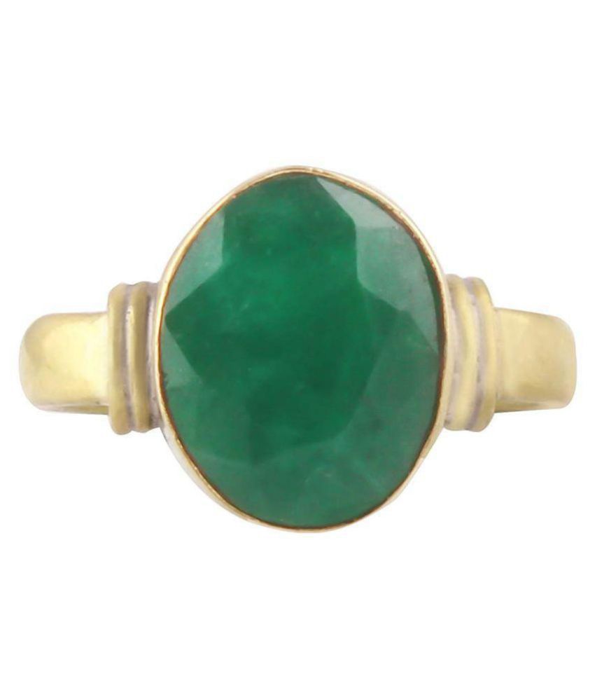 9.25RaatiNatural Certified Panna Emerald Gemstone Panchdhatu Ring for ...