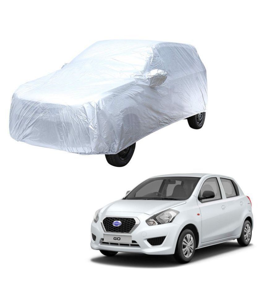     			Autoretail Silver Color Dust Proof Car Body Polyster Cover With Mirror Pocket Polyster For Datsun Go