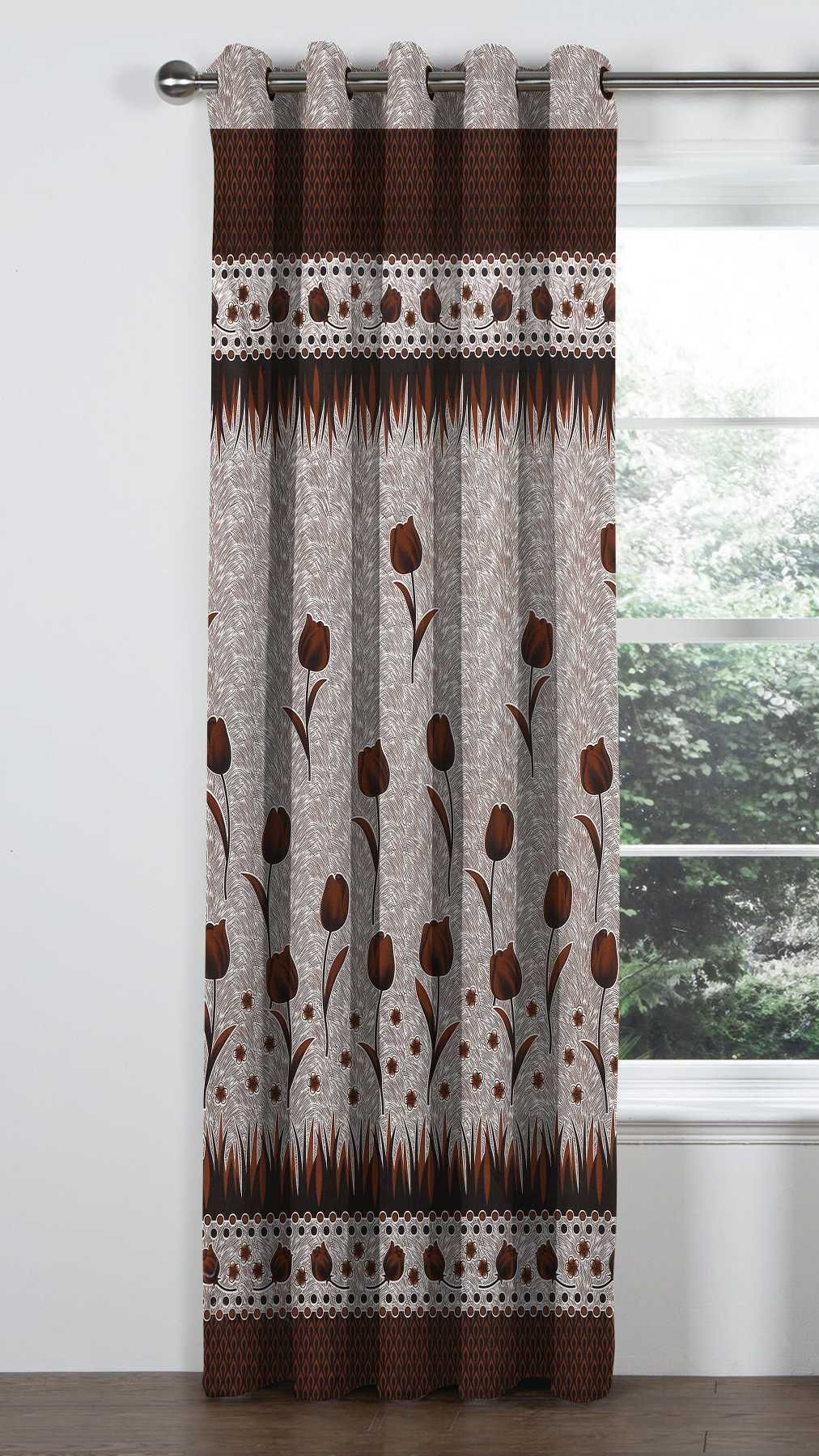 Vebnor Single Door Eyelet Polyester Curtains Brown Buy Vebnor