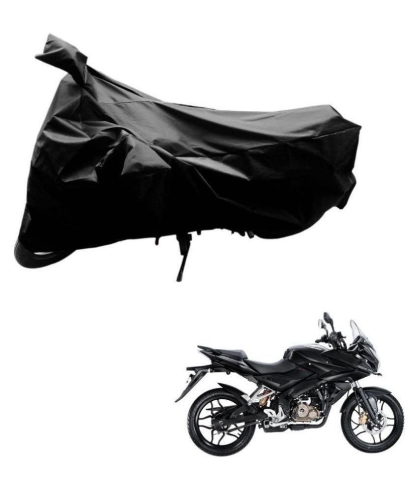     			AutoRetail Dust Proof Two Wheeler Polyster Cover for Bajaj Pulsar AS 150 (Mirror Pocket, Black Color)