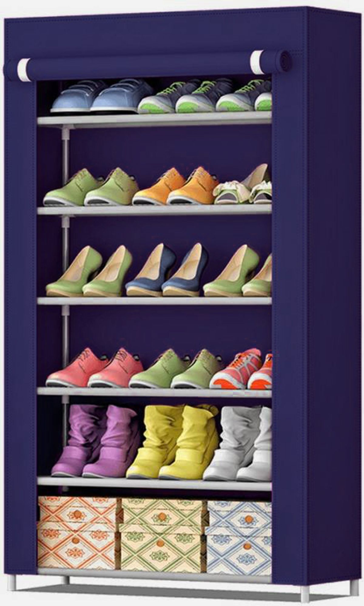 plastic cover for shoe rack on Kneex Shoe Racks For Home 6 Tiers Multi Purpose Shoe Storage Organizer Cabinet Tower With Iron And Nonwoven Fabric With Zippered Dustproof Cover Shoe Racks For Home 2019 Buy Kneex Shoe Racks For