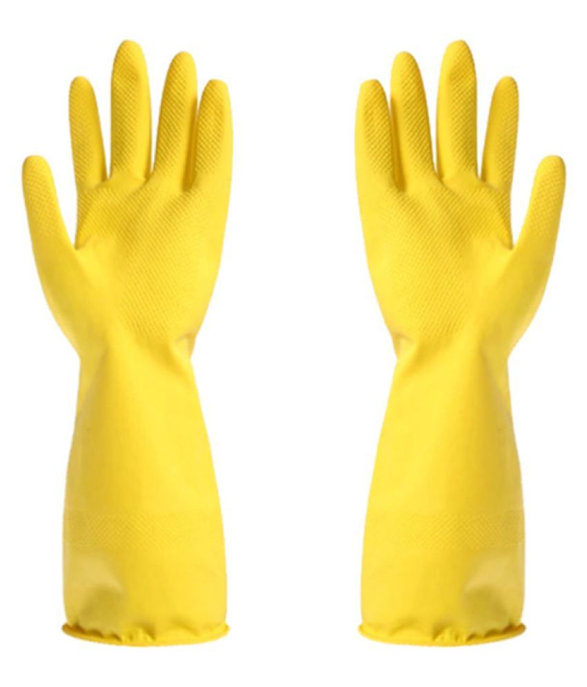 COLOGO 1PC YELLOW Latex rubber gloves Cleaning stains, nonslip