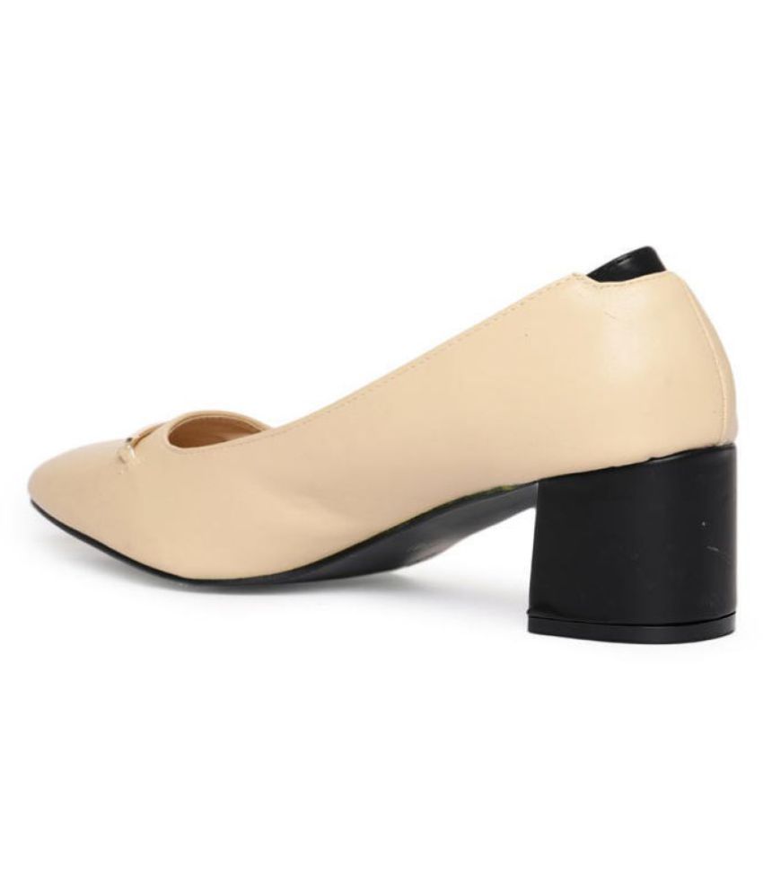 cream block heels wide fit